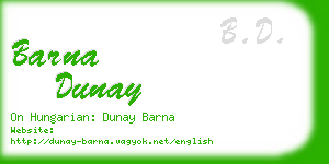 barna dunay business card